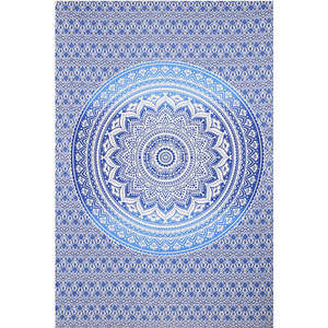 Blue Floral Mandala Tapestry by Zest For Life